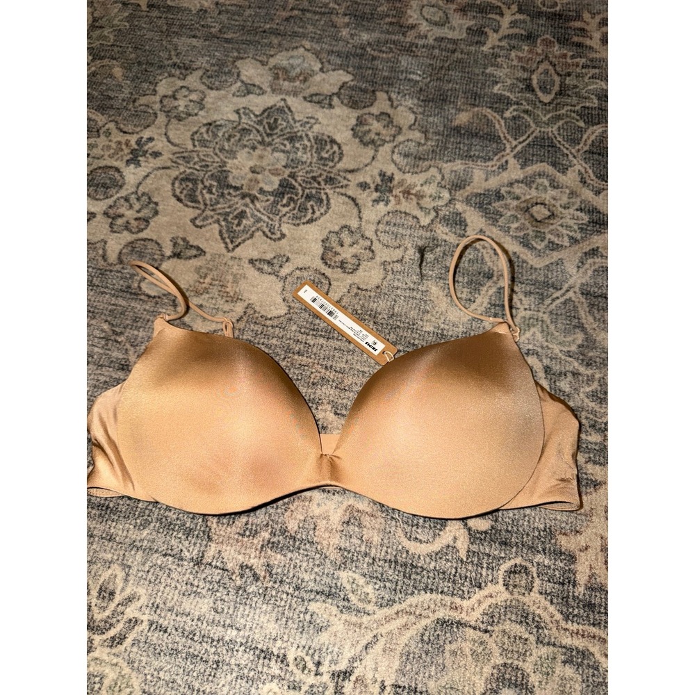 Skims Wireless Form Lightly Lined Plunge Micro Strap Bra Clay Beige